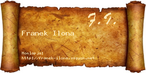 Franek Ilona névjegykártya